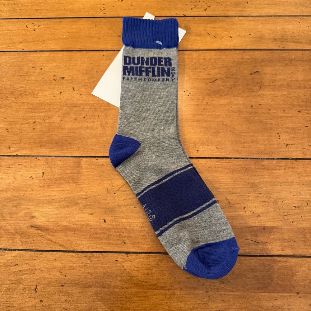The Office Dunder Mifflin Socks - Blue and Gray